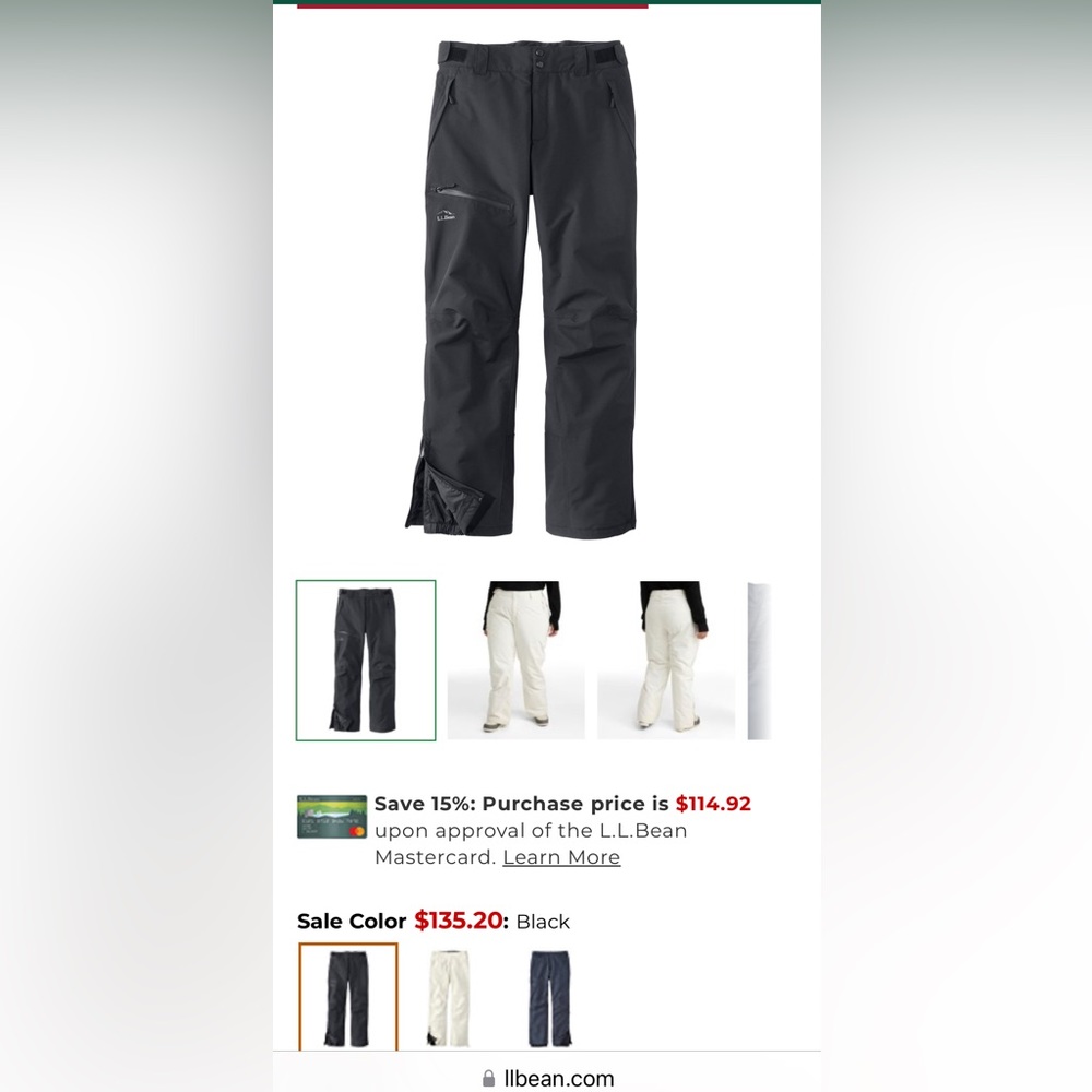 NWT LL Bean Primaloft Women’s Wildcat Waterproof Insulated Snow Pants 3X Womens
